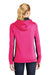 Sport-Tek LST235 Womens Sport-Wick Moisture Wicking Fleece Hooded Sweatshirt Hoodie Neon Pink/Black Model Back