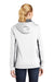 Sport-Tek LST235 Womens Sport-Wick Moisture Wicking Fleece Hooded Sweatshirt Hoodie White/Dark Smoke Grey Model Back