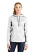 Sport-Tek LST235 Womens Sport-Wick Moisture Wicking Fleece Hooded Sweatshirt Hoodie White/Dark Smoke Grey Model Front