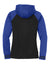 Sport-Tek LST236 Womens Sport-Wick Moisture Wicking Fleece Hooded Sweatshirt Hoodie Black/True Royal Blue Flat Back