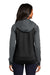 Sport-Tek LST236 Womens Sport-Wick Moisture Wicking Fleece Hooded Sweatshirt Hoodie Black/Dark Smoke Grey Model Back