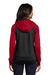 Sport-Tek LST236 Womens Sport-Wick Moisture Wicking Fleece Hooded Sweatshirt Hoodie Black/Deep Red Model Back