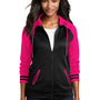 Sport-Tek Womens Sport-Wick Moisture Wicking Fleece Hooded Sweatshirt Hoodie - Black/Neon Pink