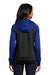 Sport-Tek LST236 Womens Sport-Wick Moisture Wicking Fleece Hooded Sweatshirt Hoodie Black/True Royal Blue Model Back