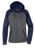 Sport-Tek LST236 Womens Sport-Wick Moisture Wicking Fleece Hooded Sweatshirt Hoodie Dark Smoke Grey/Navy Blue Flat Front