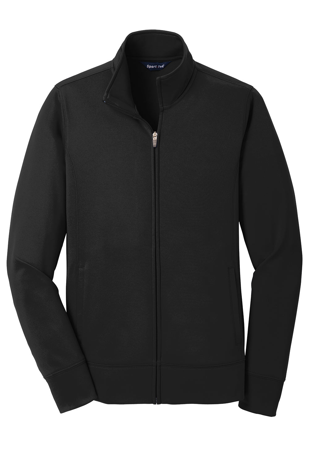 Sport-Tek LST241 Womens Sport-Wick Moisture Wicking Fleece Full Zip Sweatshirt Black Flat Front