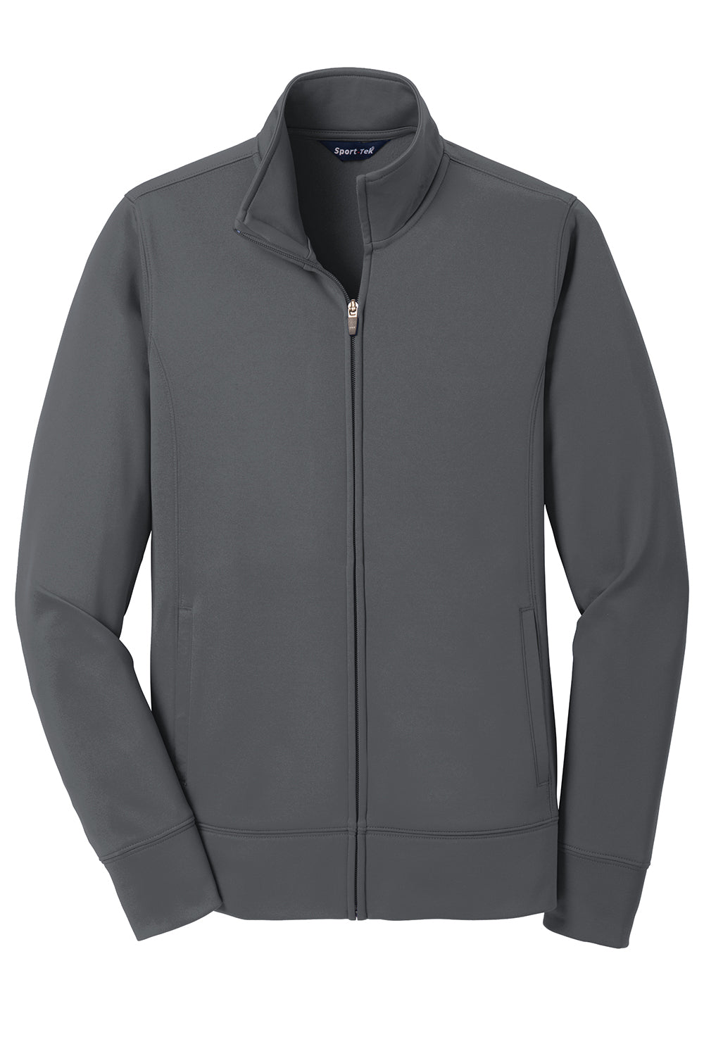 Sport-Tek LST241 Womens Sport-Wick Moisture Wicking Fleece Full Zip Sweatshirt Dark Smoke Grey Flat Front