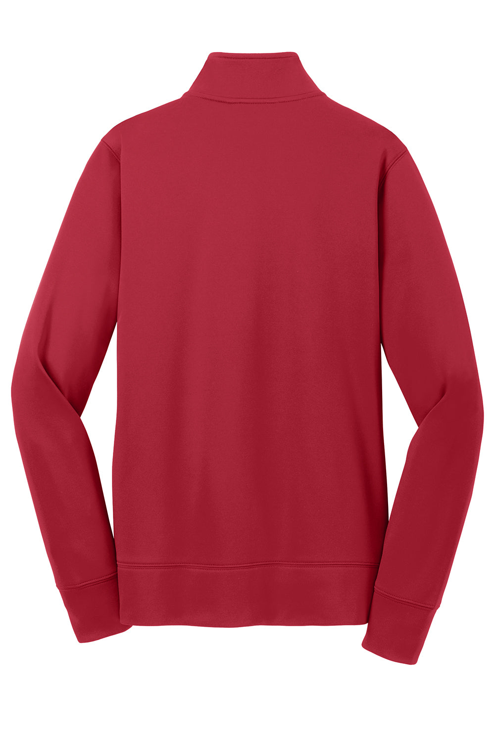 Sport-Tek LST241 Womens Sport-Wick Moisture Wicking Fleece Full Zip Sweatshirt Deep Red Flat Back