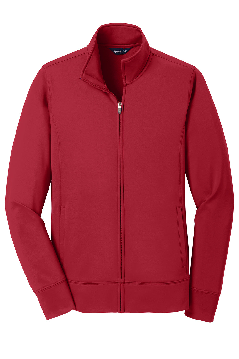 Sport-Tek LST241 Womens Sport-Wick Moisture Wicking Fleece Full Zip Sweatshirt Deep Red Flat Front