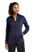 Sport-Tek LST241 Womens Sport-Wick Moisture Wicking Fleece Full Zip Sweatshirt Navy Blue Model Front