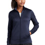 Sport-Tek Womens Sport-Wick Moisture Wicking Fleece Full Zip Sweatshirt - Navy Blue