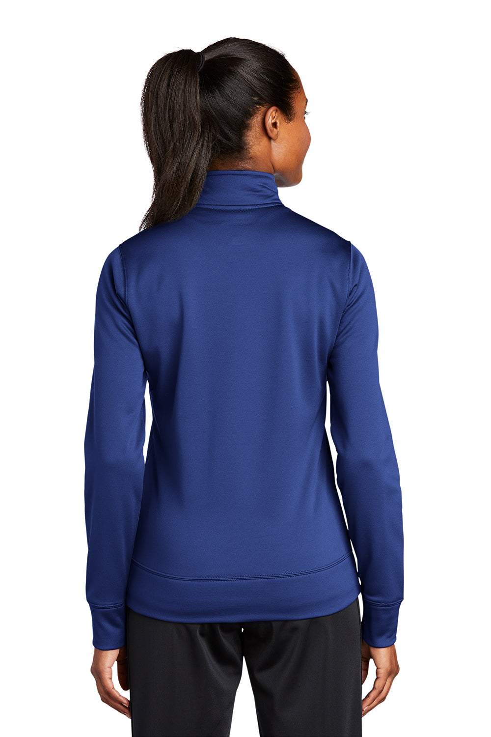 Sport-Tek LST241 Womens Sport-Wick Moisture Wicking Fleece Full Zip Sweatshirt True Royal Blue Model Back