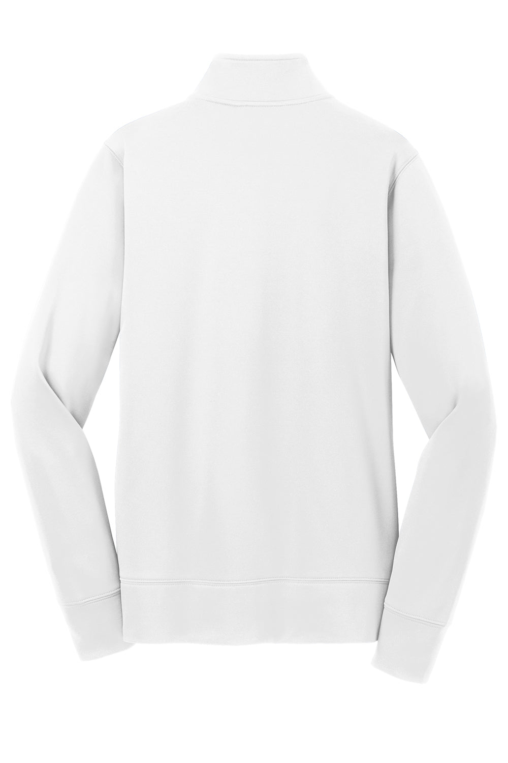 Sport-Tek LST241 Womens Sport-Wick Moisture Wicking Fleece Full Zip Sweatshirt White Flat Back