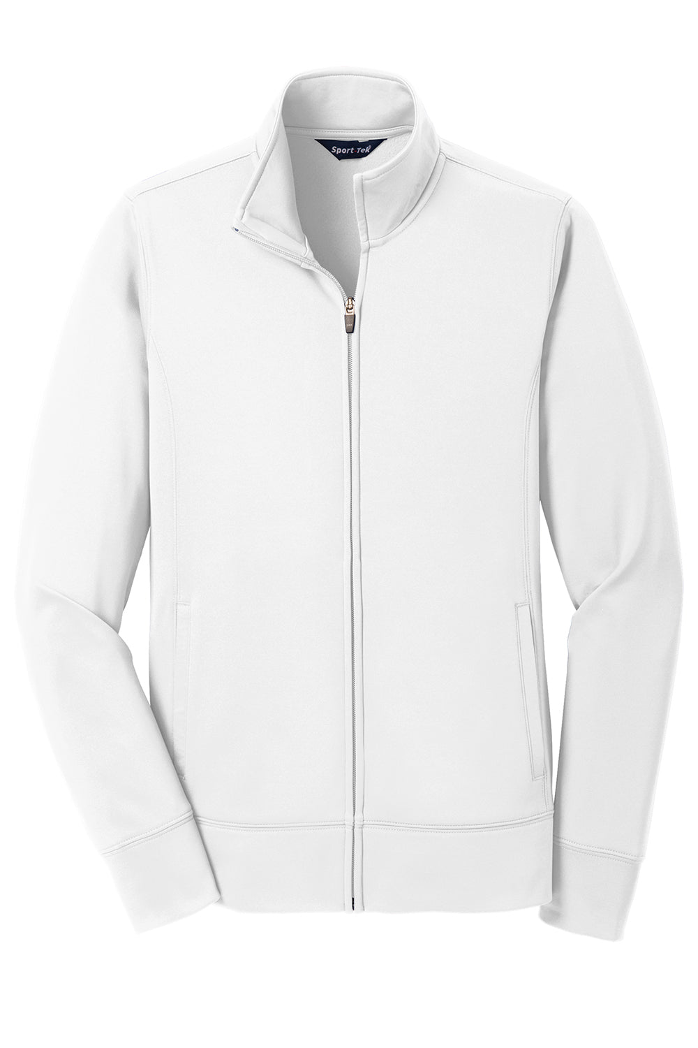 Sport-Tek LST241 Womens Sport-Wick Moisture Wicking Fleece Full Zip Sweatshirt White Flat Front