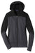 Sport-Tek LST245 Womens Moisture Wicking Full Zip Tech Fleece Hooded Jacket Black/Heather Graphite Grey Flat Front