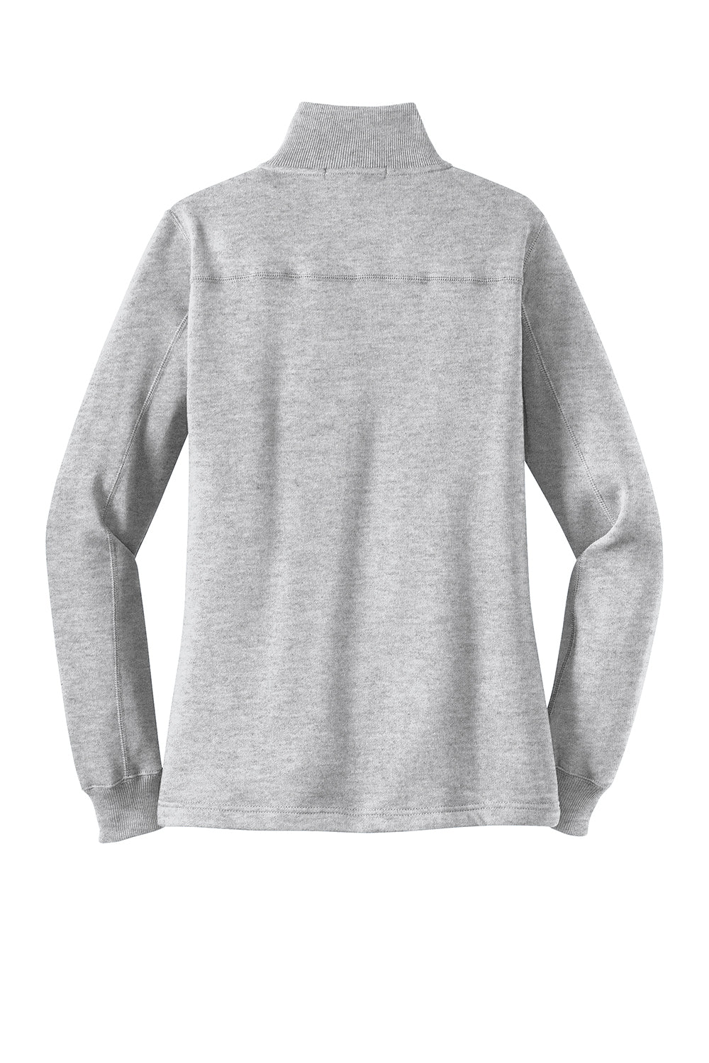 Sport-Tek LST253 Womens Shrink Resistant Fleece 1/4 Zip Sweatshirt Heather Grey Flat Back