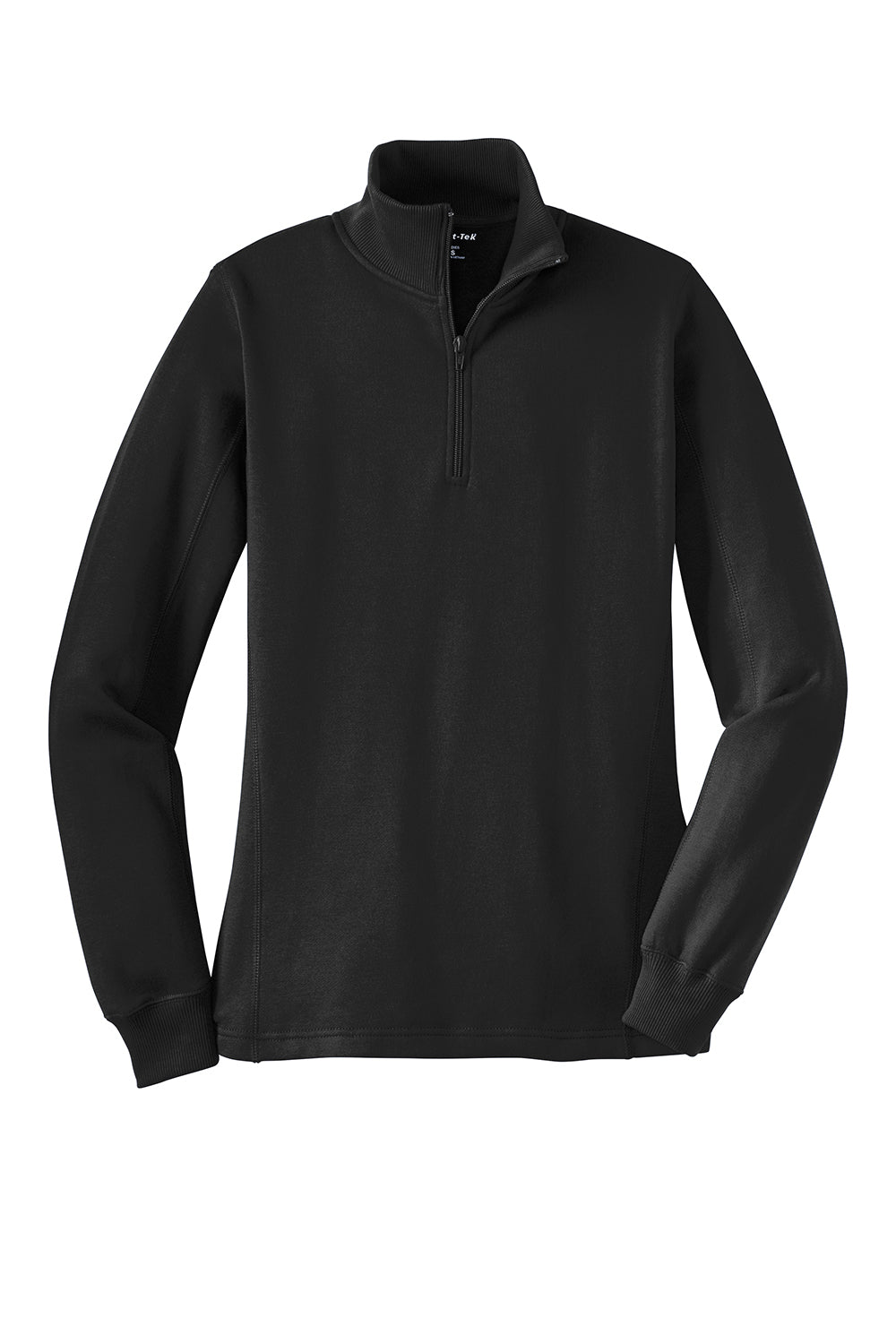 Sport-Tek LST253 Womens Shrink Resistant Fleece 1/4 Zip Sweatshirt Black Flat Front