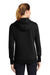 Sport-Tek LST254 Womens Shrink Resistant Fleece Hooded Sweatshirt Hoodie Black Model Back