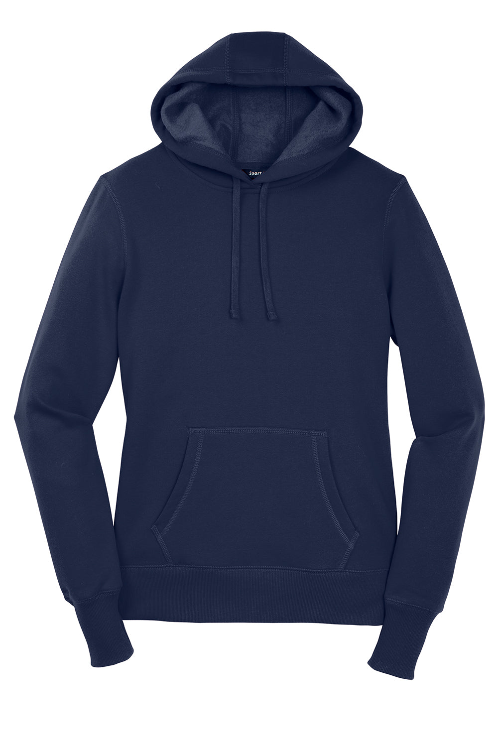 Sport-Tek LST254 Womens Shrink Resistant Fleece Hooded Sweatshirt Hoodie True Navy Blue Flat Front