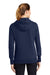 Sport-Tek LST254 Womens Shrink Resistant Fleece Hooded Sweatshirt Hoodie True Navy Blue Model Back