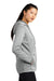 Sport-Tek LST264 Womens Heather Sport-Wick Moisture Wicking Fleece Hooded Sweatshirt Hoodie Heather Dark Silver Grey Model Side