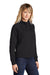 Sport-Tek LST272 Womens French Terry Hooded Sweatshirt Hoodie Black Model 3q