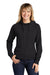 Sport-Tek LST272 Womens French Terry Hooded Sweatshirt Hoodie Black Model Front