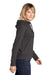 Sport-Tek LST272 Womens French Terry Hooded Sweatshirt Hoodie Heather Black Model Side