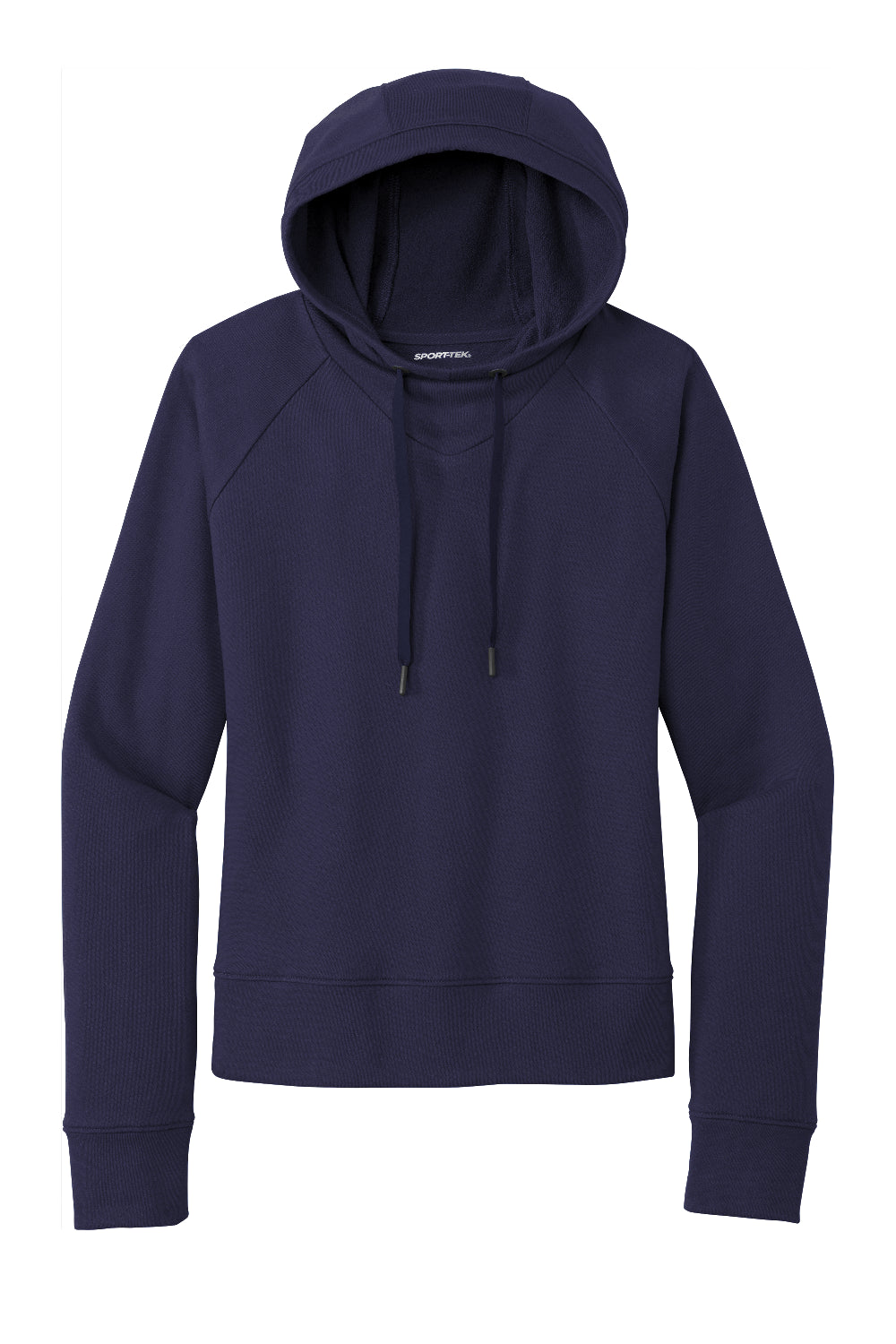 Sport-Tek LST272 Womens French Terry Hooded Sweatshirt Hoodie True Navy Blue Flat Front