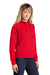 Sport-Tek LST272 Womens French Terry Hooded Sweatshirt Hoodie True Red Model 3q