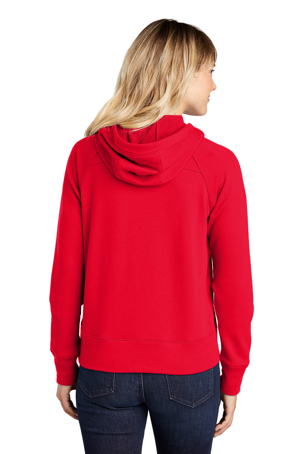 Sport-Tek LST272 Womens French Terry Hooded Sweatshirt Hoodie True Red Model Back