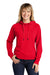 Sport-Tek LST272 Womens French Terry Hooded Sweatshirt Hoodie True Red Model Front