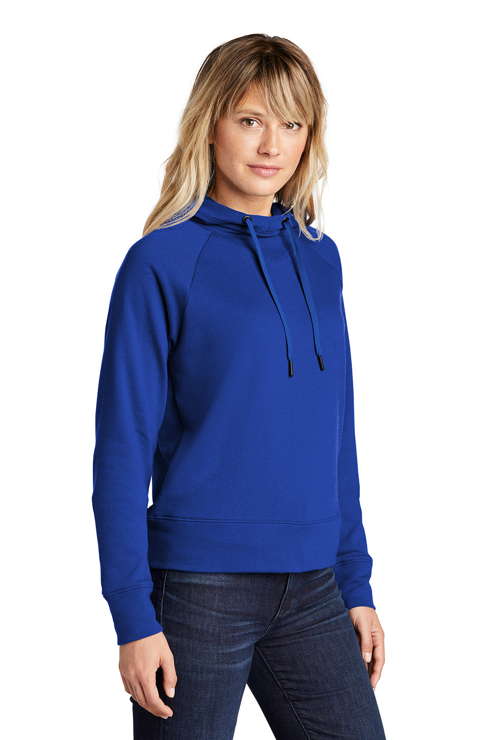 Sport-Tek LST272 Womens French Terry Hooded Sweatshirt Hoodie True Royal Blue Model 3q