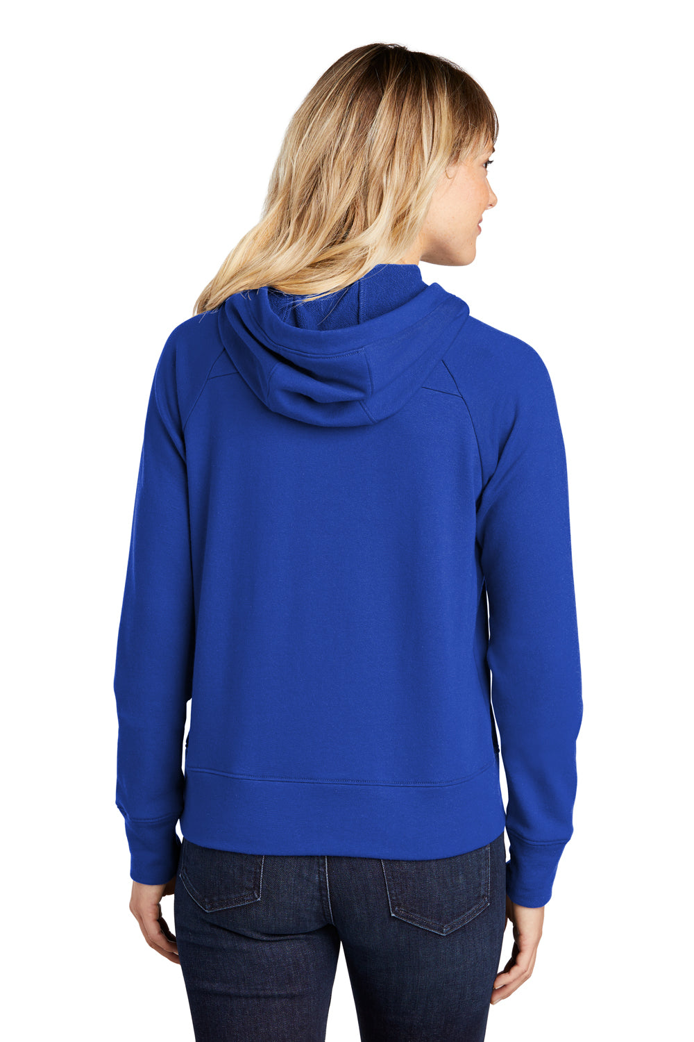 Sport-Tek LST272 Womens French Terry Hooded Sweatshirt Hoodie True Royal Blue Model Back