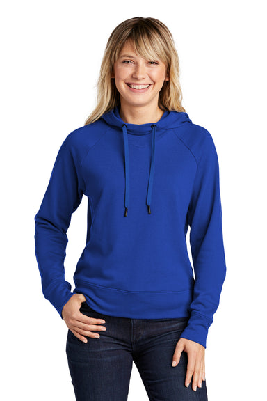 Sport-Tek LST272 Womens French Terry Hooded Sweatshirt Hoodie True Royal Blue Model Front