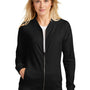 Sport-Tek Womens French Terry Full Zip Bomber Jacket - Black