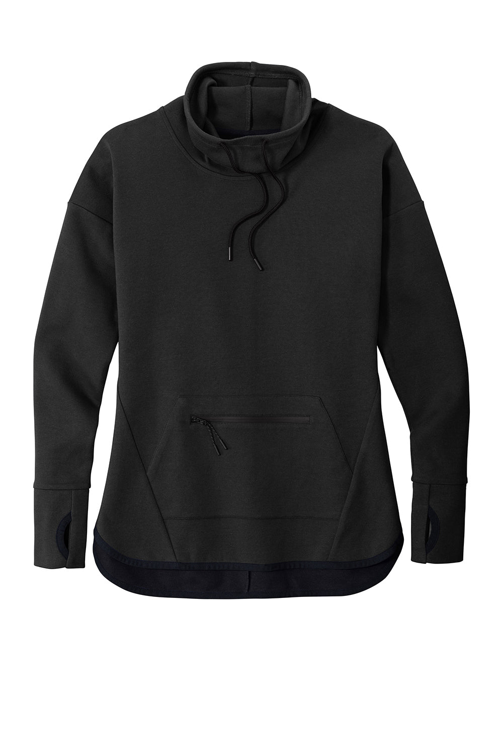 Sport-Tek LST280 Womens Triumph Fleece Cowl Neck Sweatshirt Black Flat Front