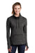 Sport-Tek LST280 Womens Triumph Fleece Cowl Neck Sweatshirt Heather Black Model Front