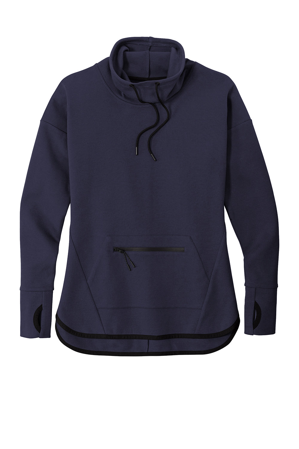 Sport-Tek LST280 Womens Triumph Fleece Cowl Neck Sweatshirt Navy Blue Flat Front