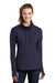 Sport-Tek LST280 Womens Triumph Fleece Cowl Neck Sweatshirt Navy Blue Model Front