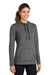 Sport-Tek LST296 Womens Moisture Wicking Fleece Hooded Sweatshirt Hoodie Heather Dark Grey Model 3q