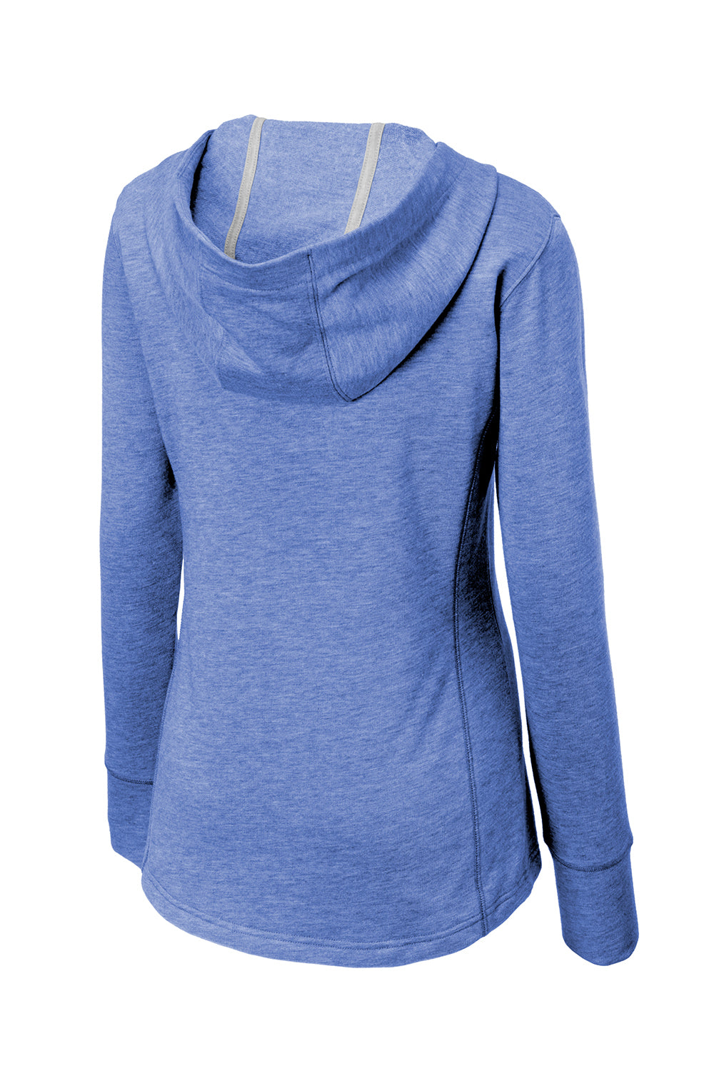 Sport-Tek LST296 Womens Moisture Wicking Fleece Hooded Sweatshirt Hoodie Heather True Royal Blue Flat Back