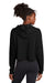 Sport-Tek LST298 Womens Moisture Wicking Fleece Crop Hooded Sweatshirt Hoodie Black Model Back