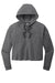 Sport-Tek LST298 Womens Moisture Wicking Fleece Crop Hooded Sweatshirt Hoodie Heather Dark Grey Flat Front