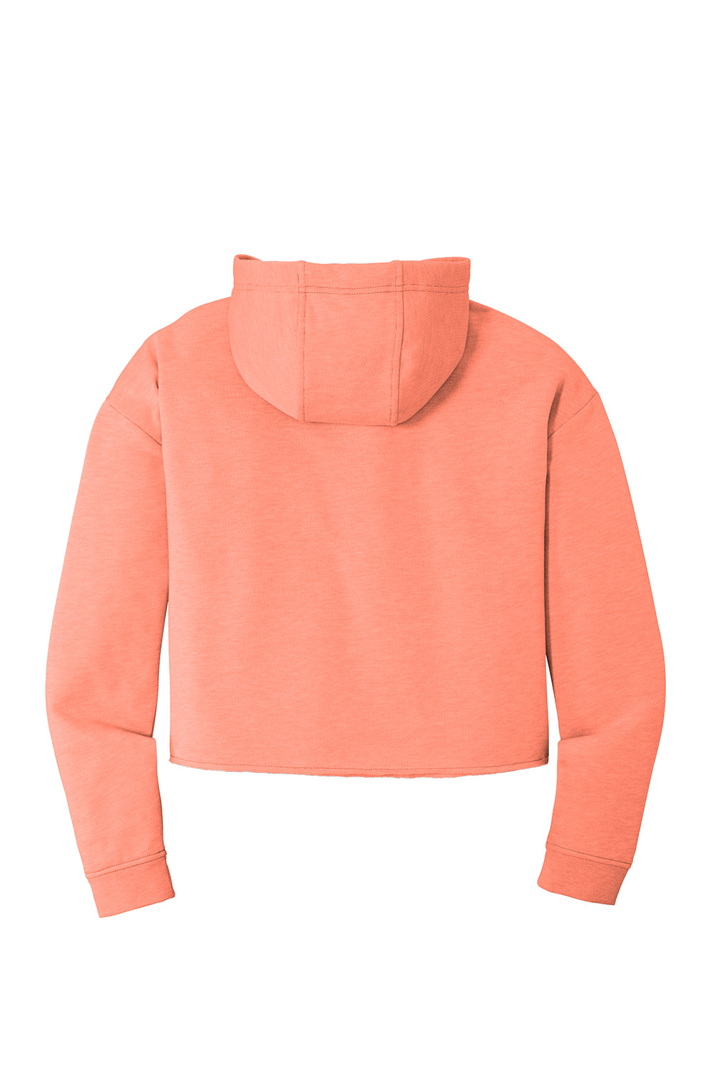 Sport-Tek LST298 Womens Moisture Wicking Fleece Crop Hooded Sweatshirt Hoodie Heather Soft Coral Flat Back