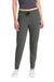 Sport-Tek LST299 Womens Moisture Wicking Fleece Jogger Sweatpants w/ Pockets Heather Dark Grey Model Front