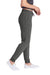 Sport-Tek LST299 Womens Moisture Wicking Fleece Jogger Sweatpants w/ Pockets Heather Dark Grey Model Side