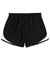 Sport-Tek LST304 Womens Cadence Moisture Wicking Shorts Black/White/Black Flat Front