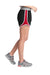 Sport-Tek LST304 Womens Cadence Moisture Wicking Shorts Black/True Red/White Model Side