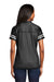 Sport-Tek LST307 Womens Short Sleeve V-Neck T-Shirt Black/White Model Back